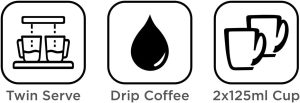 Black & Decker Dual-Serve Coffee Maker, 2 Cups, 450W, 250ml, Red - DCM48-B5 - Image 5