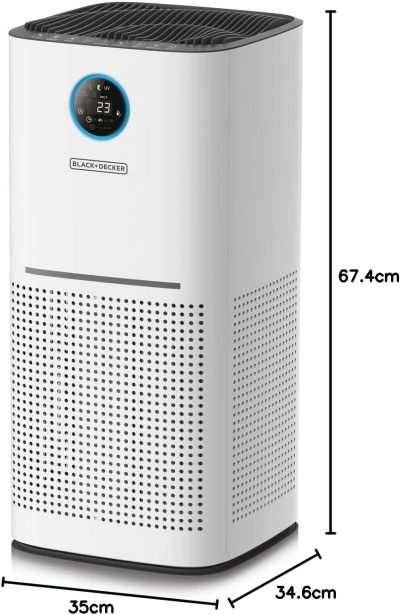 Black & Decker Air Purifier with Light Sensor, 55W, 60 sq m, White - AP3560-B5 - Image 11
