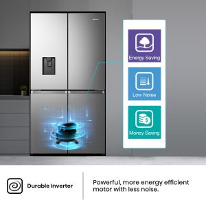 Hisense Inverter Refrigerator, French Cross Door, 749 Liters, Silver - RQ749N4ASU - Image 9