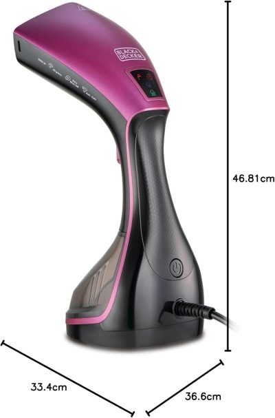 Black & Decker Handheld Steam Iron, 1600W, 240ml, Black - HSTD1600-B5 - Image 5