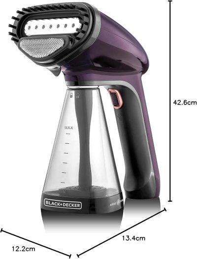 Black & Decker Handheld Steam Iron, 1500W, 260ml, Purple - HST1500-B5 - Image 6