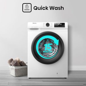 Hisense, Front Load Steam Washing Machine, 9kg, White, WFQP9014EVMT - Image 5
