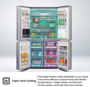 Hisense Inverter Refrigerator, French Cross Door, 749 Liters, Silver - RQ749N4ASU - Image 4