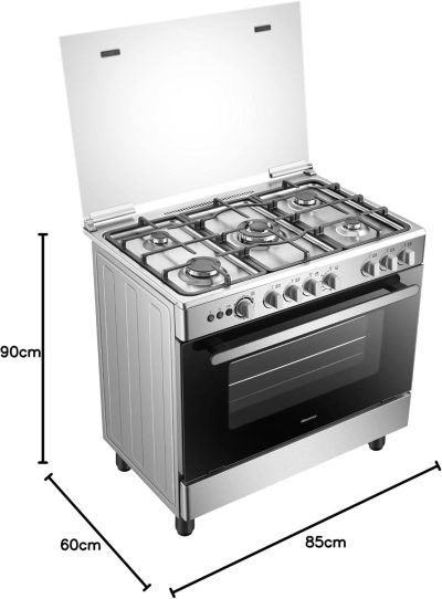 Hisense, Stainless Gas Cooker with Oven, 5 Burners, 90cm, Silver, HFG90323RX - Image 3