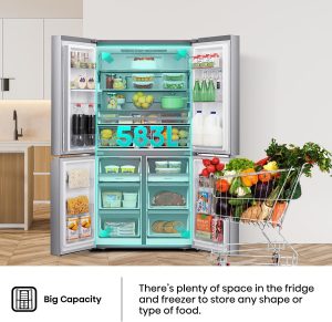 Hisense Inverter Refrigerator, French Cross Door, 749 Liters, Silver - RQ749N4ASU - Image 5