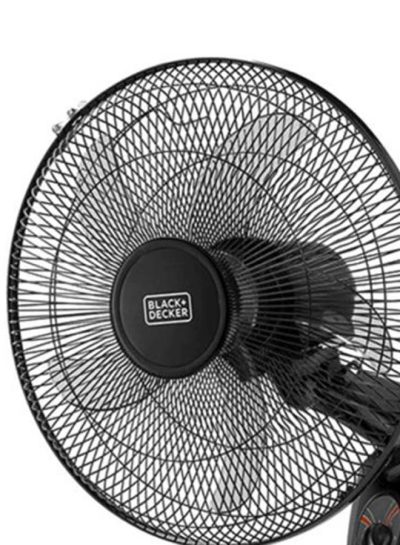 Black & Decker 3-Speed Wall Fan, 16 Inch, Black - FW1620-B5 - Image 3
