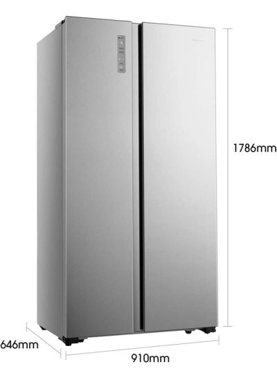 Hisense No Frost Refrigerator, Side-by-Side, 670 Liters, Silver - RS670N4ASU - Image 4