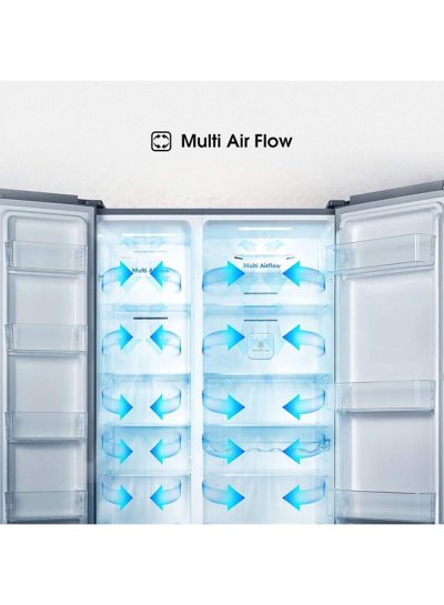 Hisense No Frost Refrigerator, Side-by-Side, 670 Liters, Silver - RS670N4ASU - Image 5