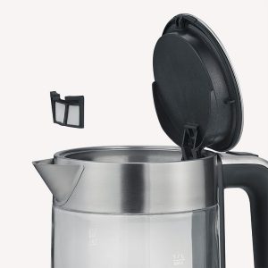 غلاية زجاجية سيفرين، 1.7 لتر، 2200 واط، فضي - 3420 - Image 5