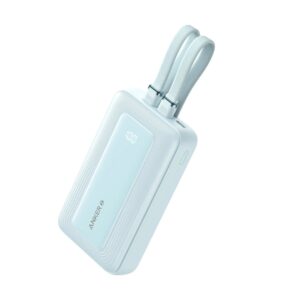 باور بانك 10000 مللي أمبير 30 وات مع كابل USB-C + لايتنينج مدمج، من أنكر، أزرق A1680H31 - Image 3