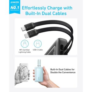 باور بانك زولو 20000 مللي أمبير 30 وات مع كابل USB-C + لايتنينج مدمج، من أنكر، أسود A1681H11 - Image 3