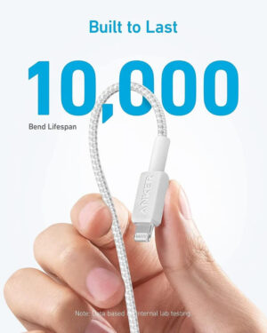 كابل USB-C إلى لايتنينج 3 قدم، من أنكر، أبيض A81B5H21 - Image 3