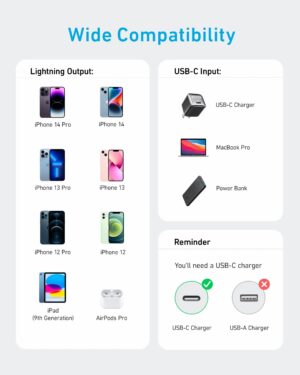 كابل USB-C إلى لايتنينج 3 قدم، من أنكر، أبيض A81B5H21 - Image 8
