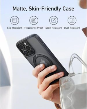 جراب ظهر مغناطيسي لايفون 16 برو ماكس، من انكر، اسود - A90H1H1C - Image 4