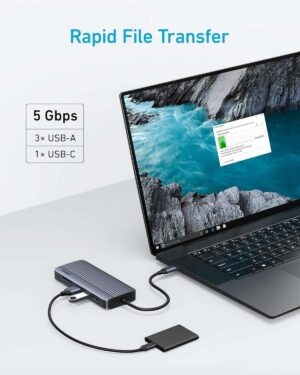 موزع USB 10 في 1، من انكر، رمادي - A83C2HA1 - Image 4