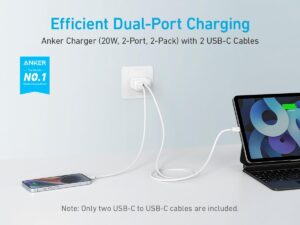 شاحن حائط بمخرجين USB 20 وات، من انكر، ابيض - A2348L21 - Image 5